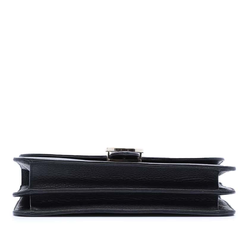 Gucci Medium Dollar Calfskin Interlocking G Crossbody Black Leather Very good condition - Inside View