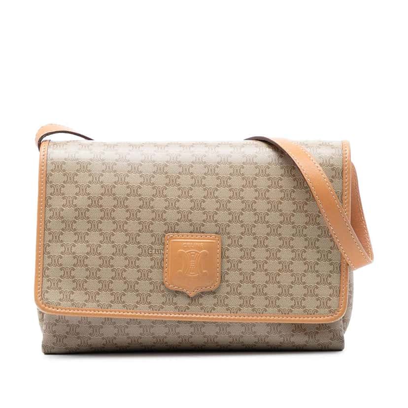 Celine Macadam Coated Canvas Crossbody Beige Very good condition - Front View