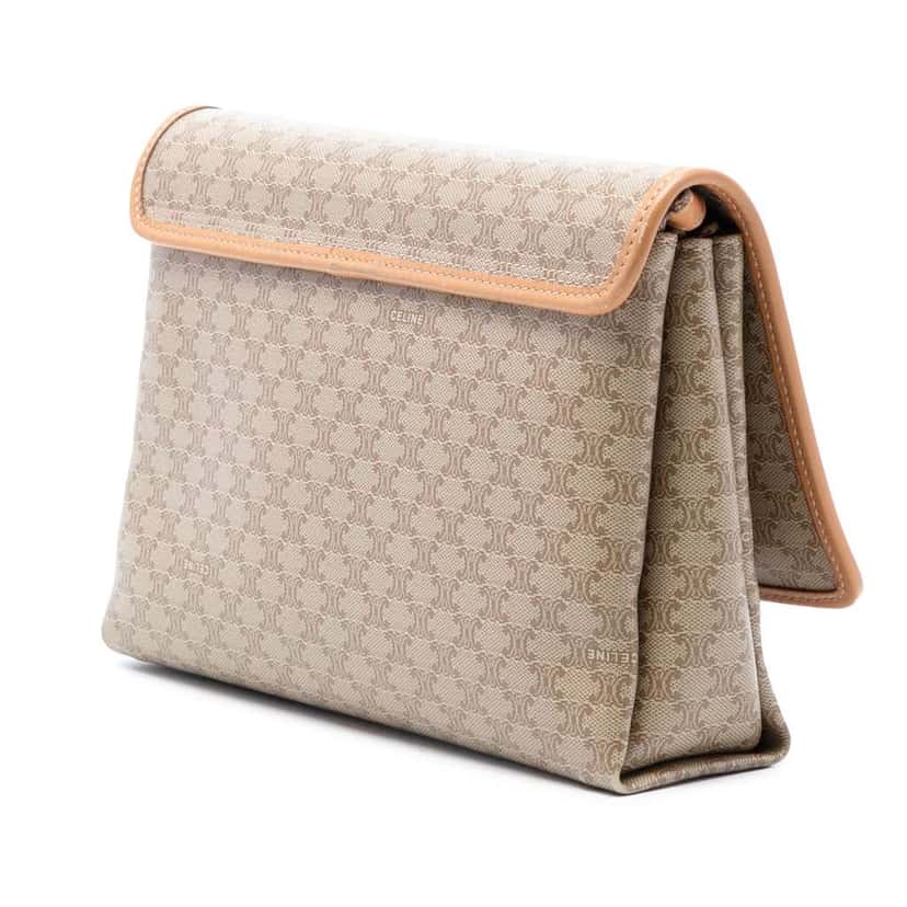 Celine Macadam Coated Canvas Crossbody Beige Very good condition - Back View