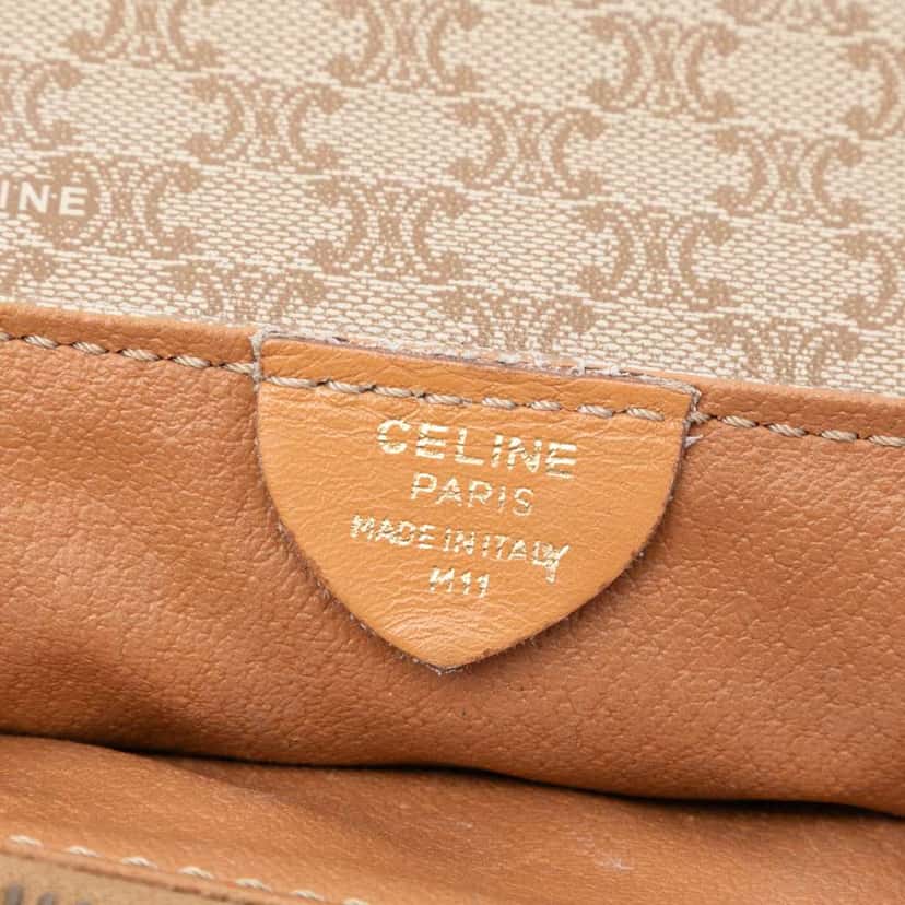 Celine Macadam Coated Canvas Crossbody Beige Very good condition - Box View