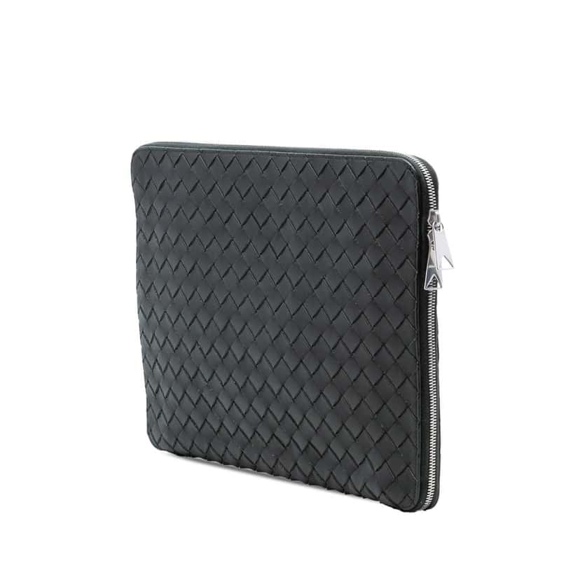 Bottega Veneta Nappa Intrecciato Clutch Black Leather Very good condition - Back View