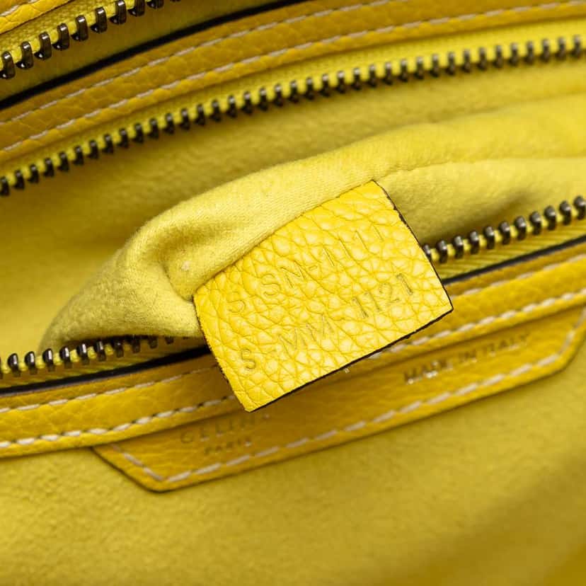 Celine Mini Grained Calfskin Luggage Tote Yellow Leather Very good condition - Box View