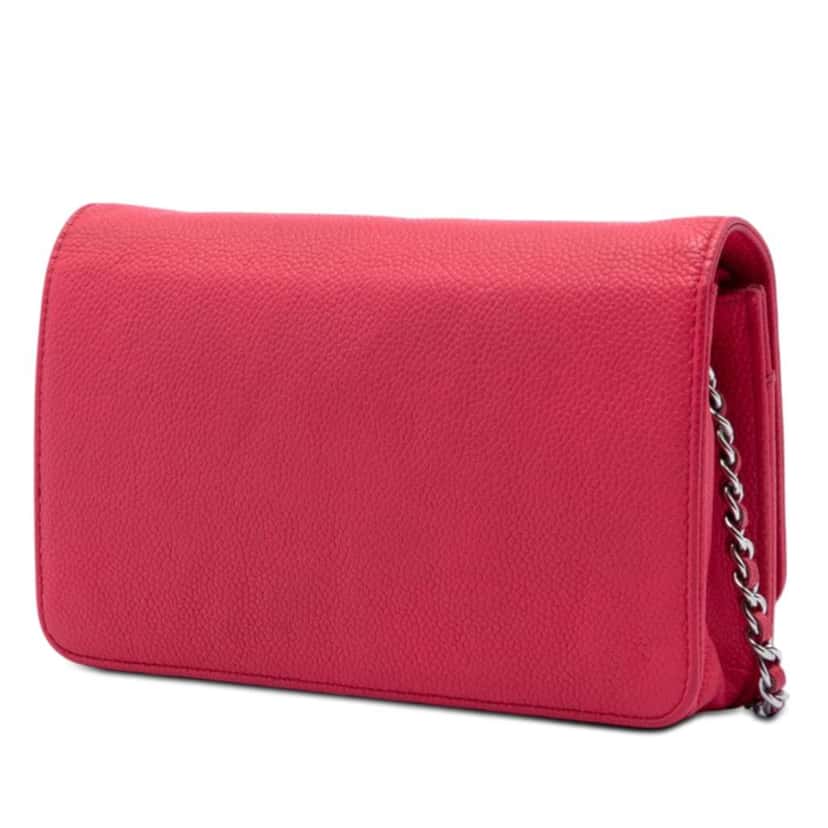 Chanel Caviar Bicolor CC Wallet On Chain Pink Leather Good condition - Back View
