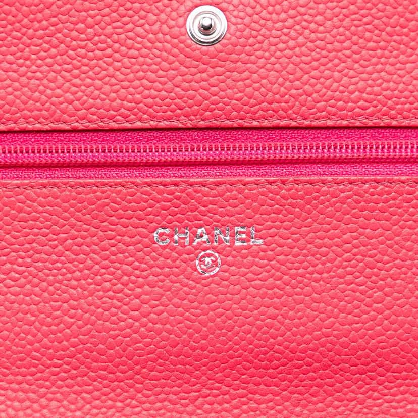 Chanel Caviar Bicolor CC Wallet On Chain Pink Leather Good condition - Box View