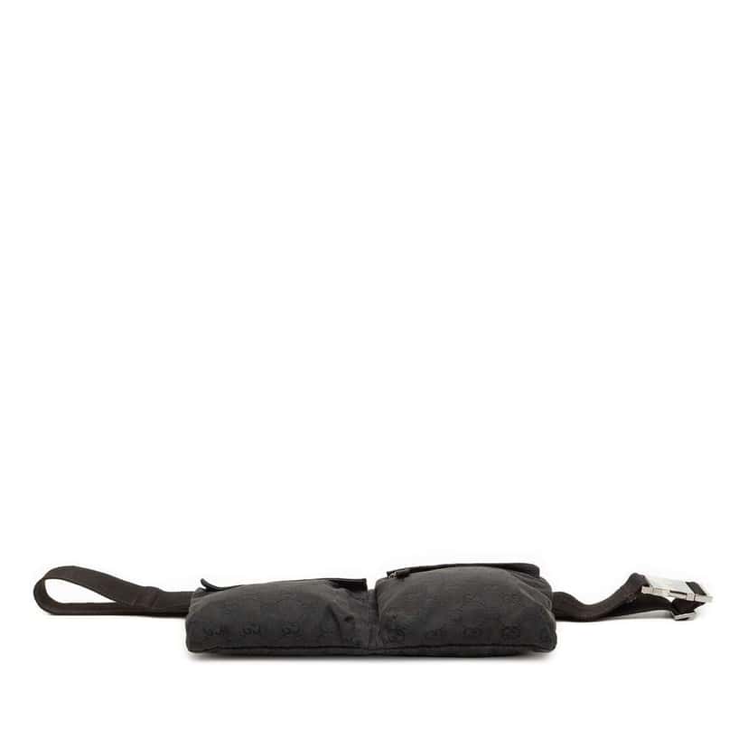 Gucci GG Canvas Double Pocket Belt Bag Black Canvas Good condition - Inside View