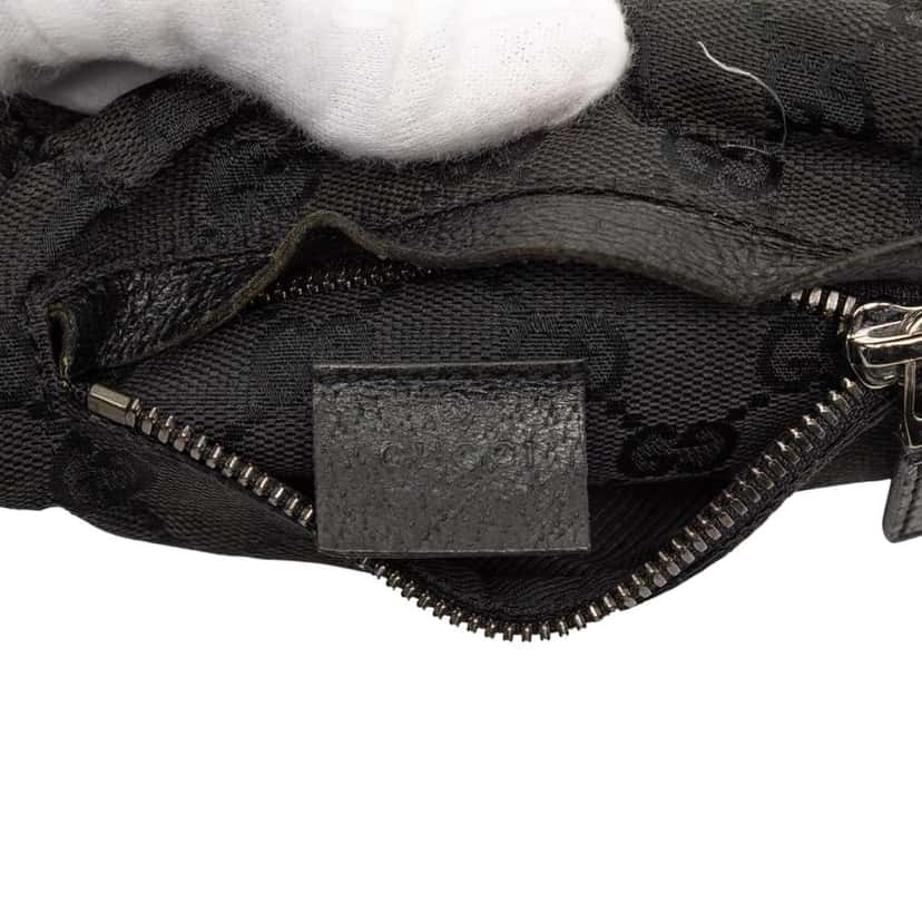 Gucci GG Canvas Double Pocket Belt Bag Black Canvas Good condition - Box View