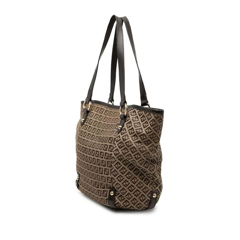 Fendi Zucchino Canvas Tote Beige Canvas Very good condition - Back View