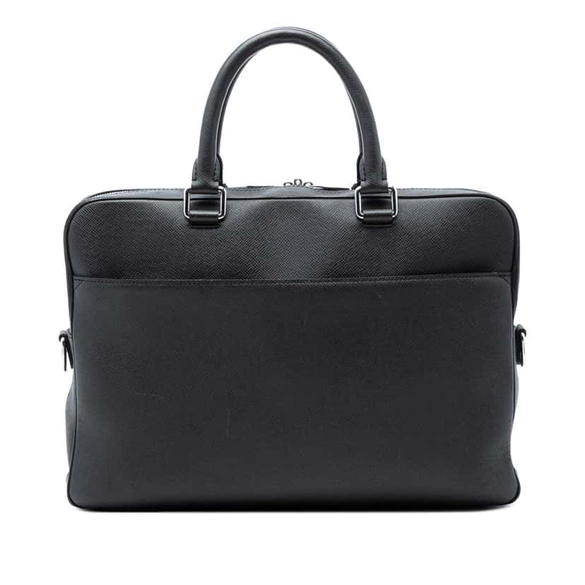 Louis Vuitton Taiga Porte Documents Business MM Black Leather Very good condition - Front View