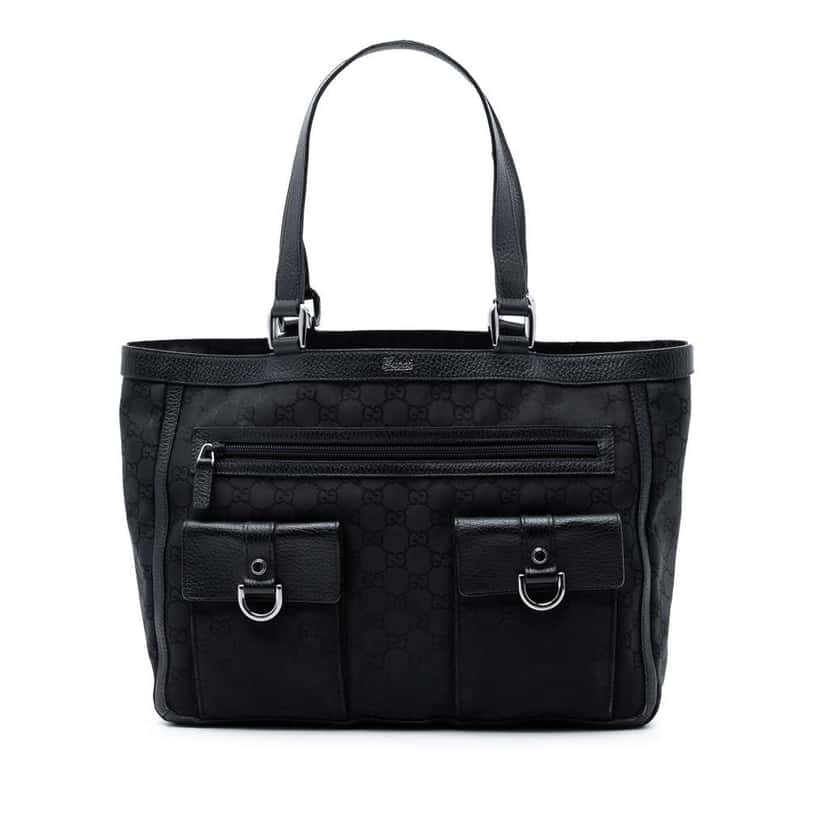 Gucci GG Nylon Abbey D Ring Pocket Tote Black Very good condition - Front View