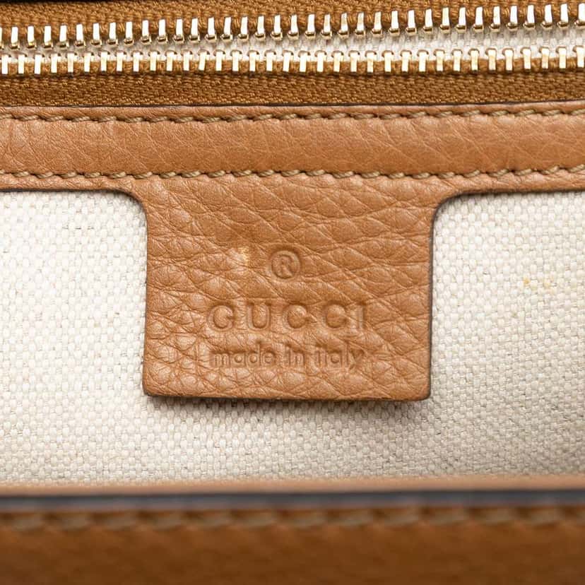 Gucci Medium Leather New Bamboo Satchel Brown Leather Very good condition - Box View