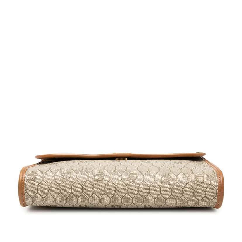 Dior Honeycomb Coated Canvas Chain Crossbody Beige Canvas Very good condition - Inside View