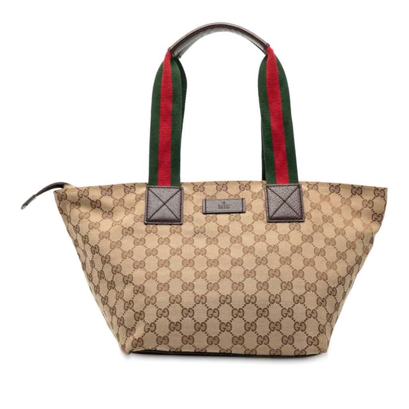Gucci GG Canvas Web Tote Beige Very good condition - Front View