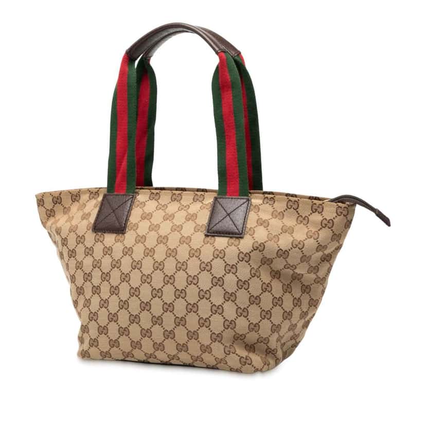 Gucci GG Canvas Web Tote Beige Very good condition - Back View