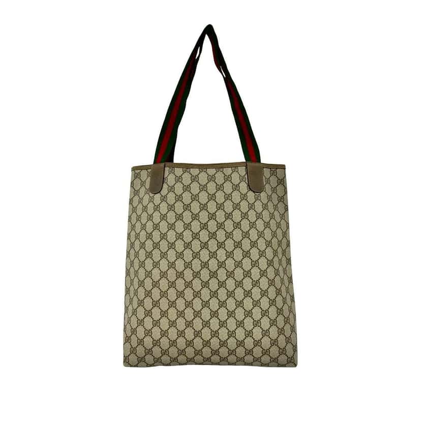 Gucci GG Supreme Web Tote Beige Canvas Very good condition - Back View