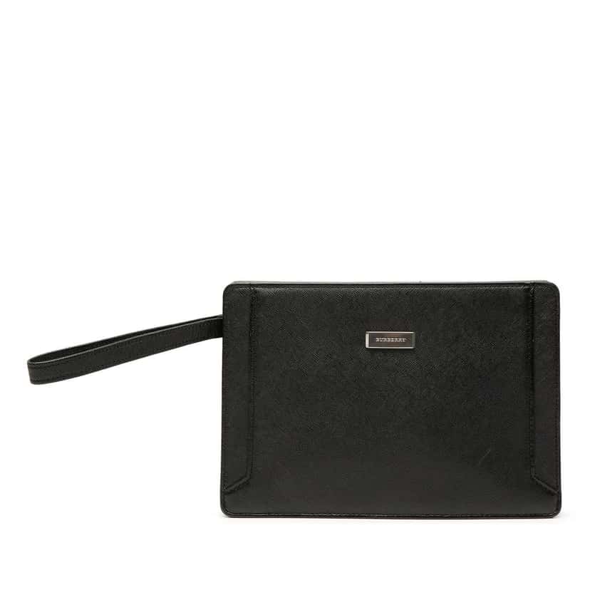 Burberry Leather Clutch Black Leather Very good condition - Front View