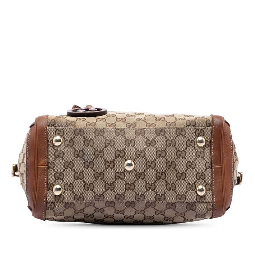 Gucci Medium GG Canvas Charm Satchel Beige Canvas Very good condition - Inside View