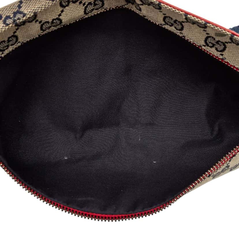 Gucci GG Canvas Web Double Pocket Belt Bag Beige Very good condition - Model View