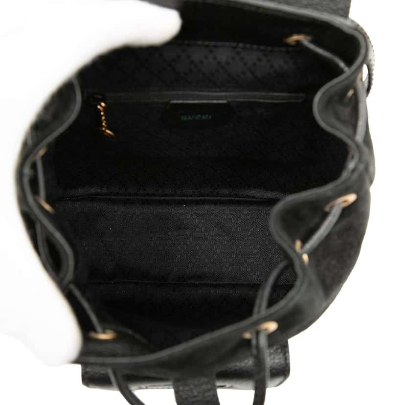 Gucci Suede Bamboo Backpack Black Leather Very good condition - Model View