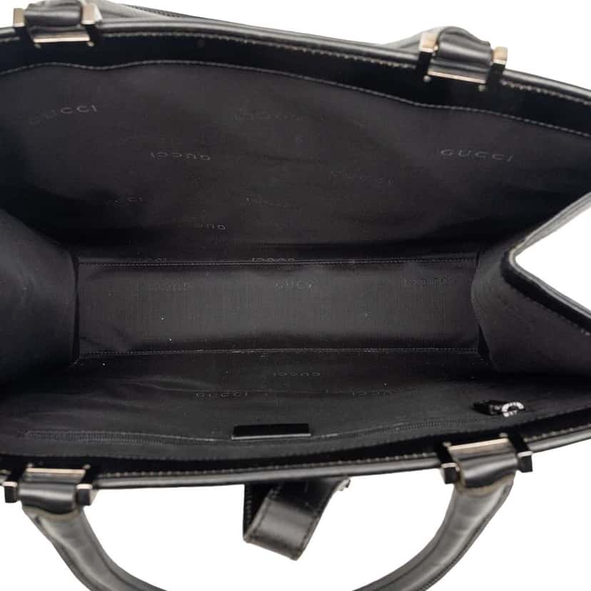 Gucci Leather Jackie Tote Black Leather Very good condition - Model View