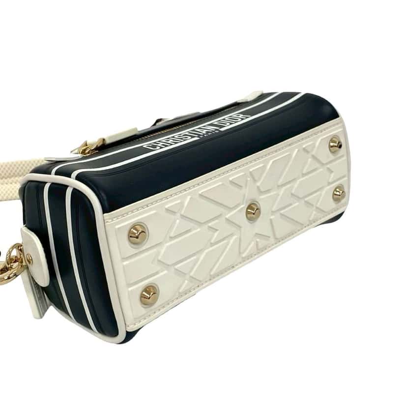 Dior Micro Leather Dior Vibe Zip Bowling Bag Blue Leather Very good condition - Box View