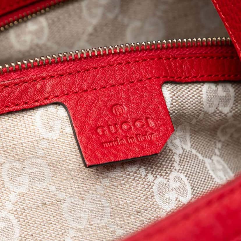 Gucci Calfskin Bamboo Diana Satchel Red Leather Very good condition - Box View