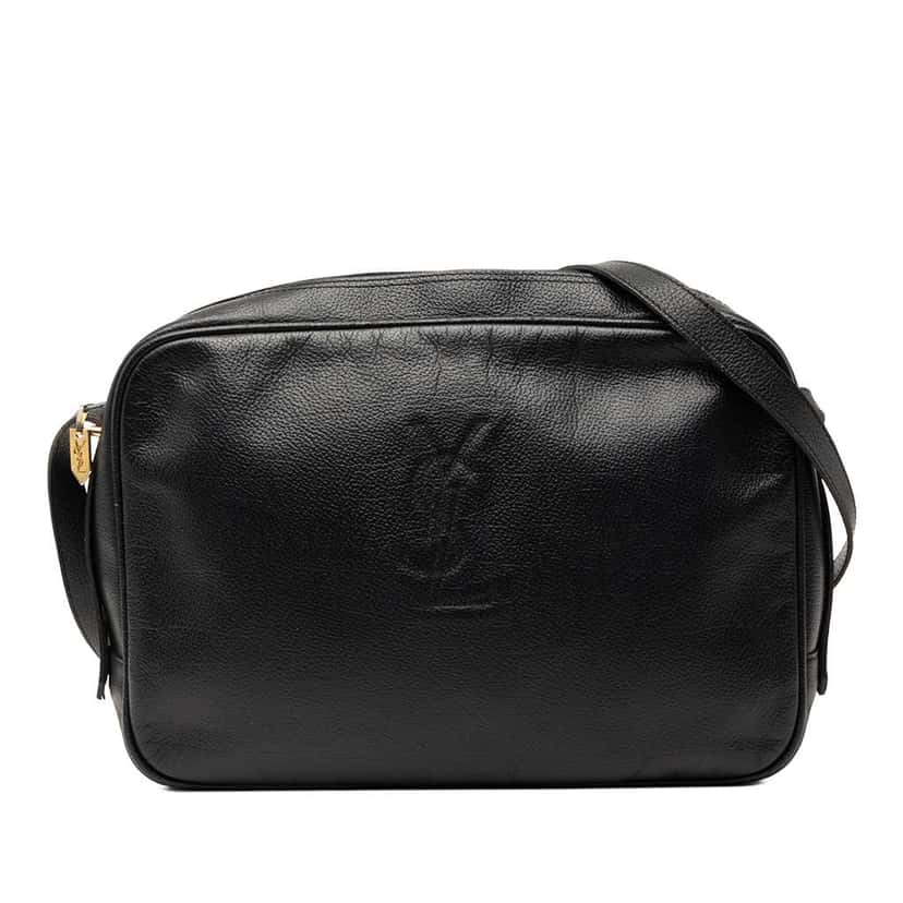 Saint Laurent Calfskin Monogram Lou Camera Bag Black Leather Very good condition - Front View