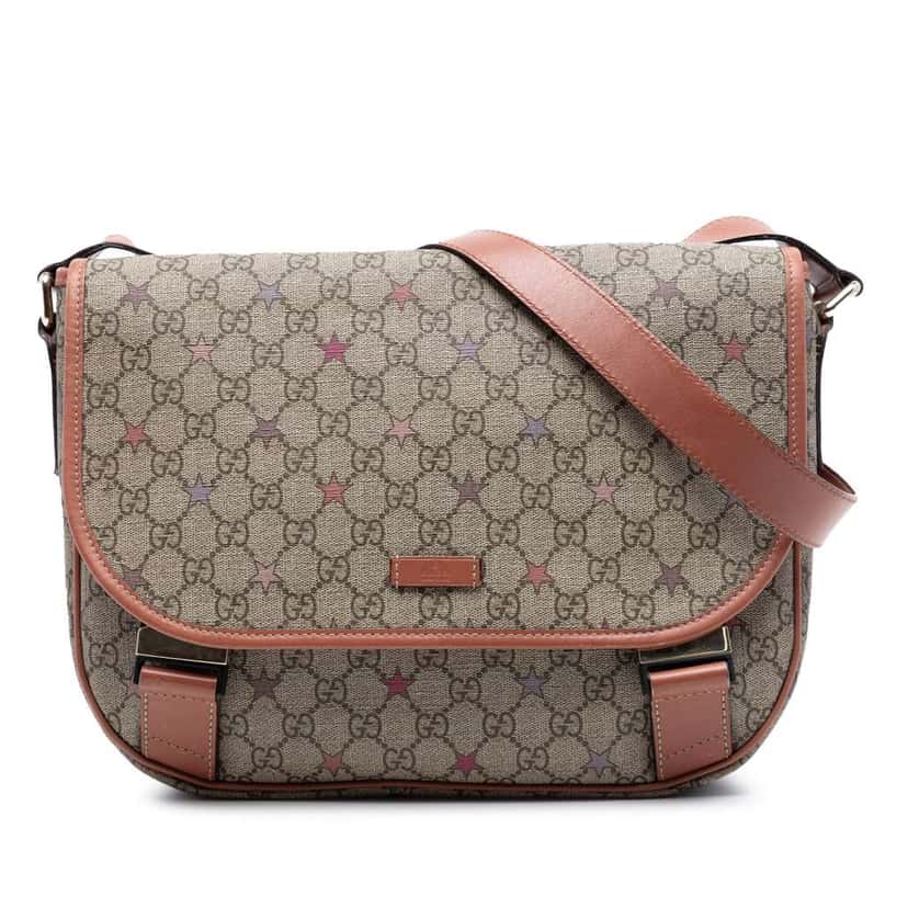 Gucci GG Supreme Stars Crossbody Beige Canvas Very good condition - Front View