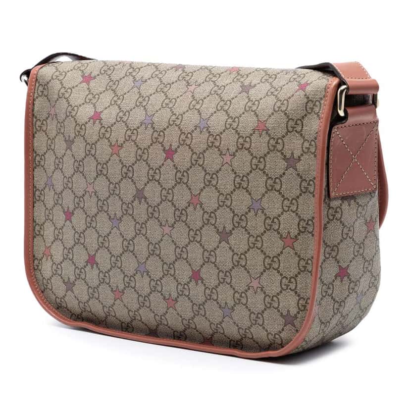 Gucci GG Supreme Stars Crossbody Beige Canvas Very good condition - Back View