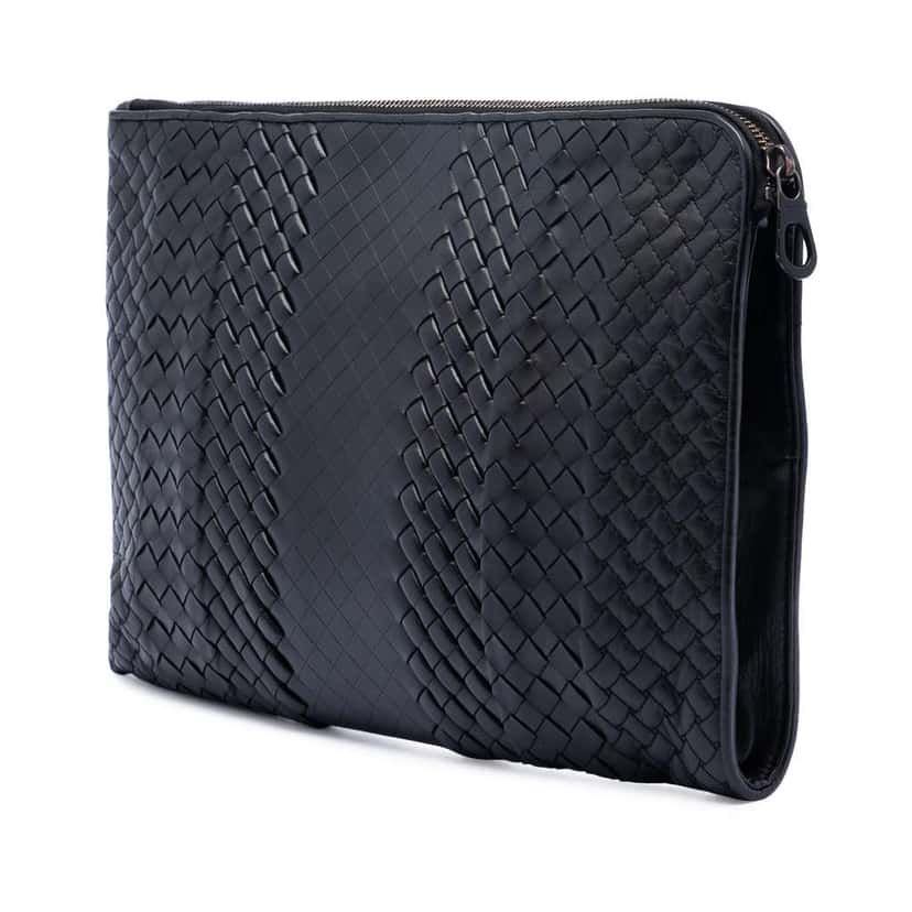 Bottega Veneta Nappa Intrecciato Document Case Black Leather Very good condition - Back View