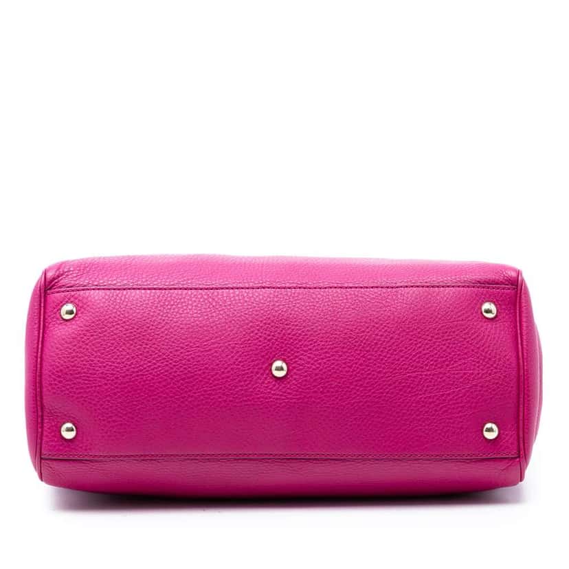 Gucci Medium Calfskin Bamboo Shopper Satchel Pink Leather Very good condition - Inside View