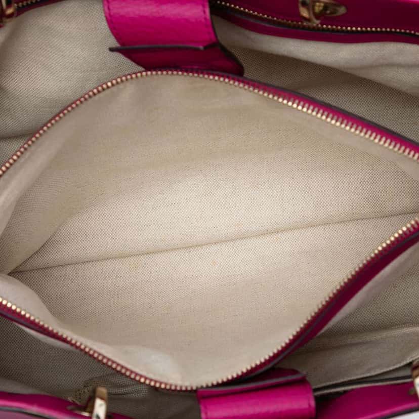 Gucci Medium Calfskin Bamboo Shopper Satchel Pink Leather Very good condition - Model View