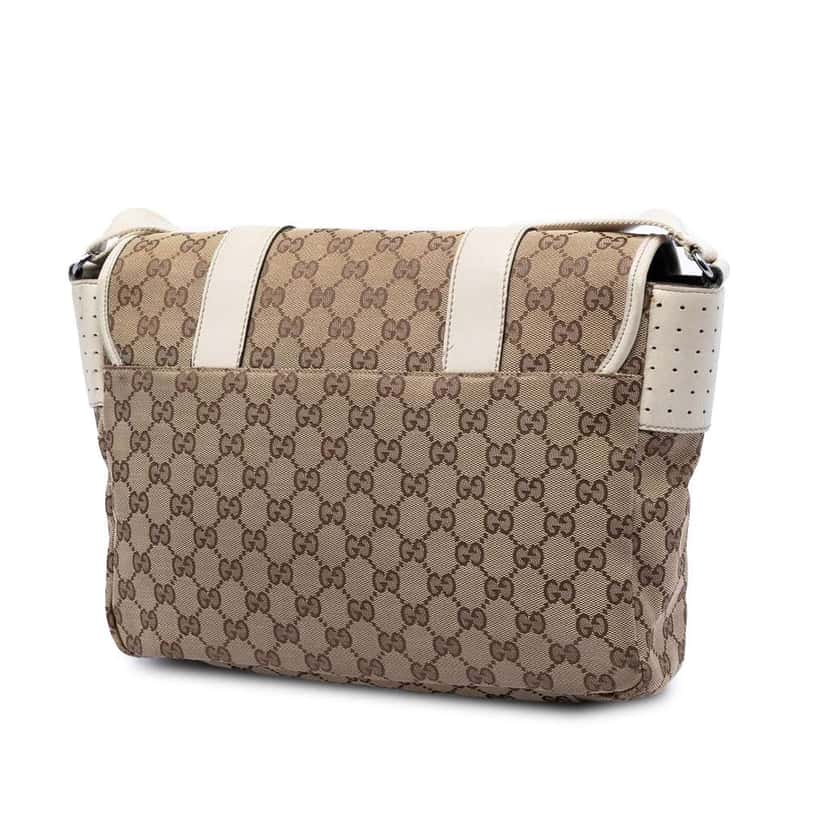 Gucci GG Canvas Messenger Bag Beige Canvas Very good condition - Back View