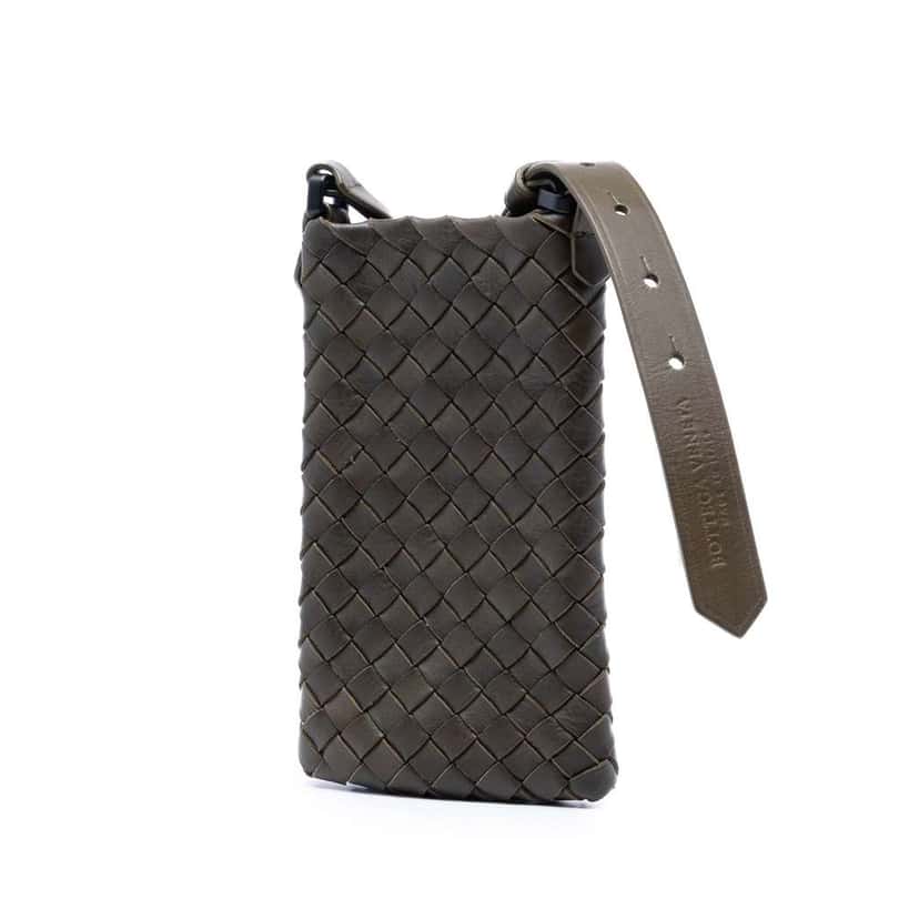 Bottega Veneta Nappa Intrecciato Phone Holder Brown Leather Very good condition - Back View