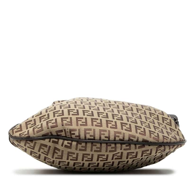 Fendi Zucchino Canvas Oyster Shoulder Bag Beige Canvas Very good condition - Inside View