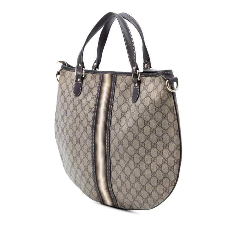 Gucci GG Supreme Web Hobo Beige Canvas Very good condition - Back View