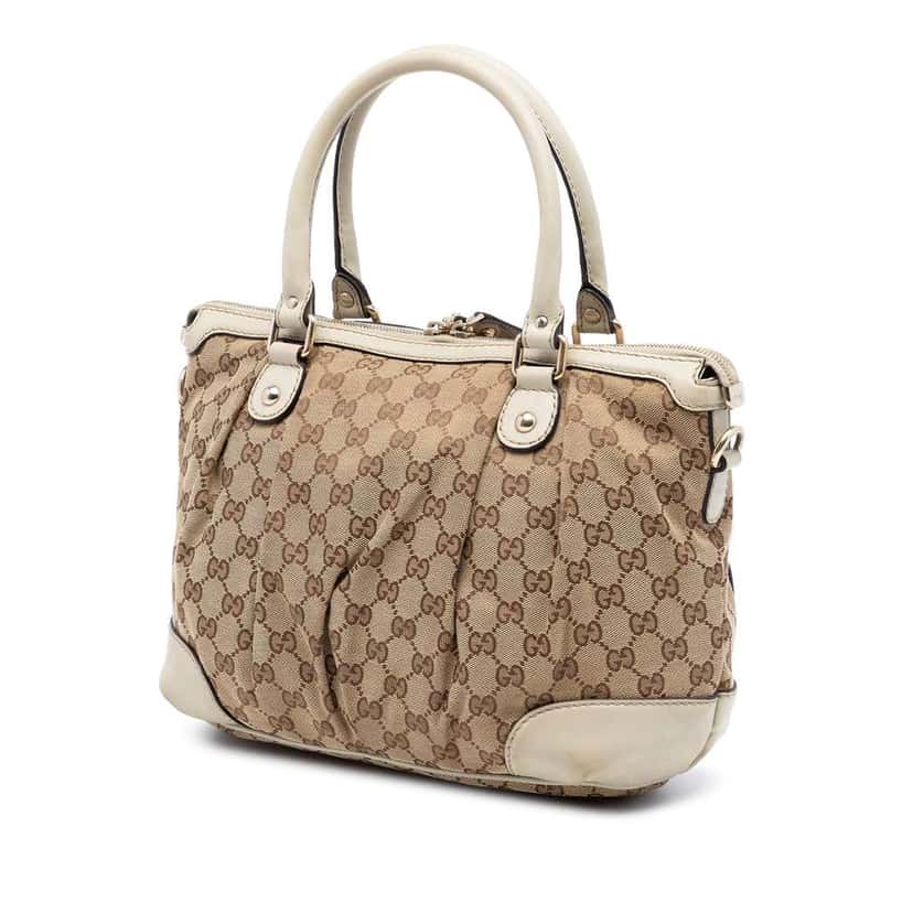 Gucci GG Canvas Sukey Satchel Beige Canvas Very good condition - Back View