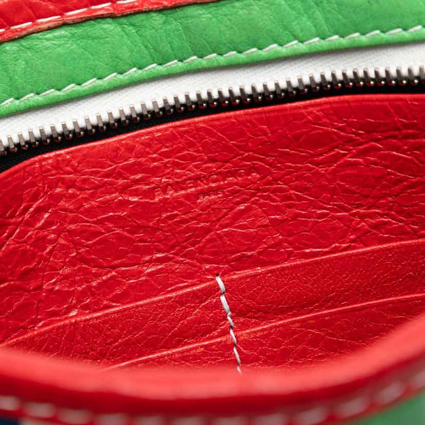 Balenciaga Lambskin Bazar Crossbody Green Leather Very good condition - Box View