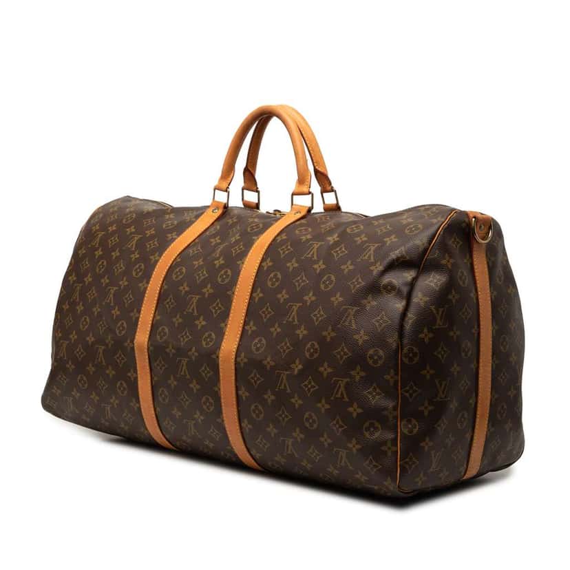 Louis Vuitton Monogram Keepall Bandouliere 60 Brown Very good condition - Back View
