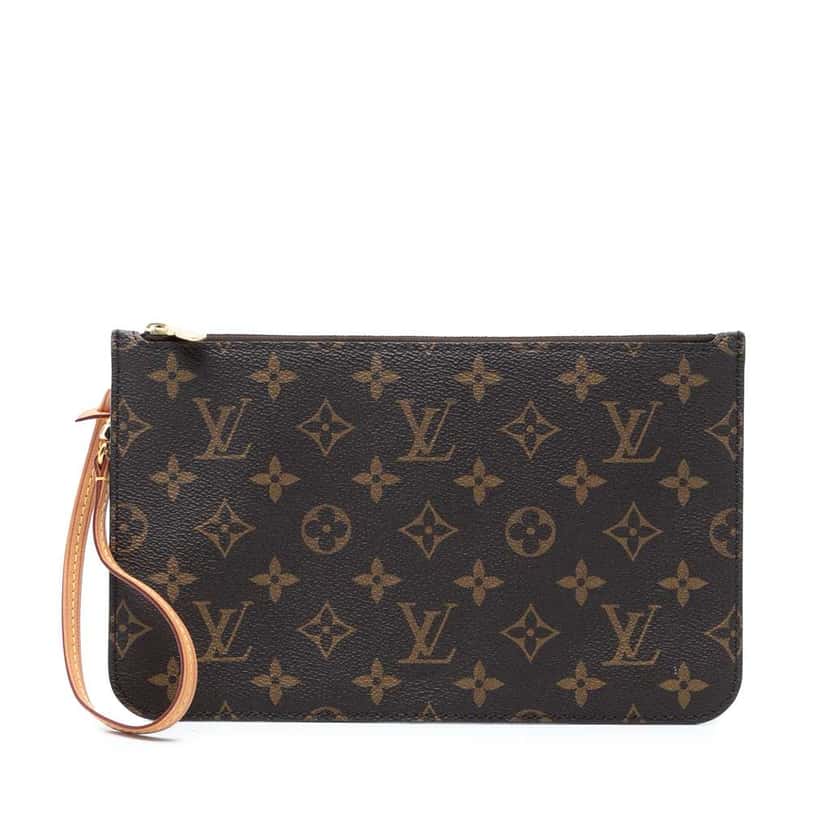 Louis Vuitton Monogram Neverfull MM Pouch Brown Very good condition - Front View