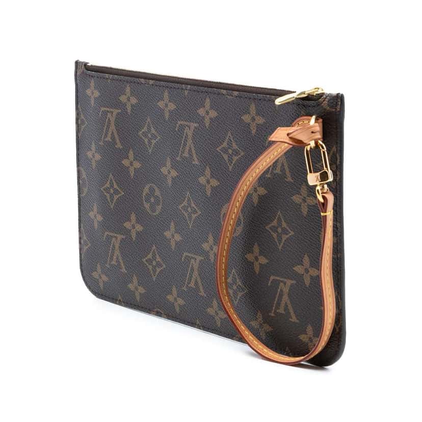Louis Vuitton Monogram Neverfull MM Pouch Brown Very good condition - Back View