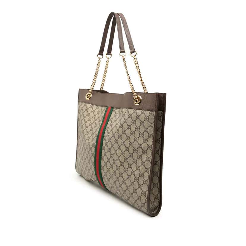 Gucci Large GG Supreme Rajah Tote Beige Canvas Very good condition - Back View