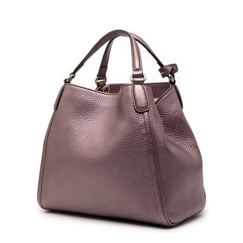Gucci Small Calfskin Soho Satchel Purple Leather Very good condition - Back View