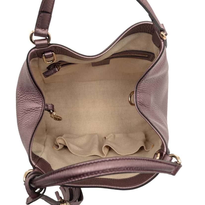 Gucci Small Calfskin Soho Satchel Purple Leather Very good condition - Model View