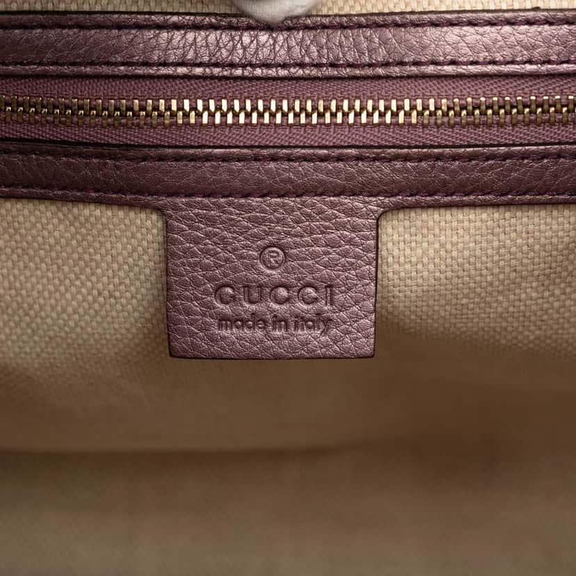 Gucci Small Calfskin Soho Satchel Purple Leather Very good condition - Box View