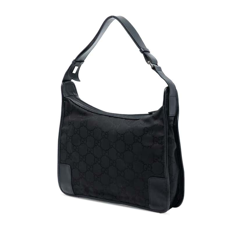 Gucci GG Nylon Shoulder Bag Black Very good condition - Back View