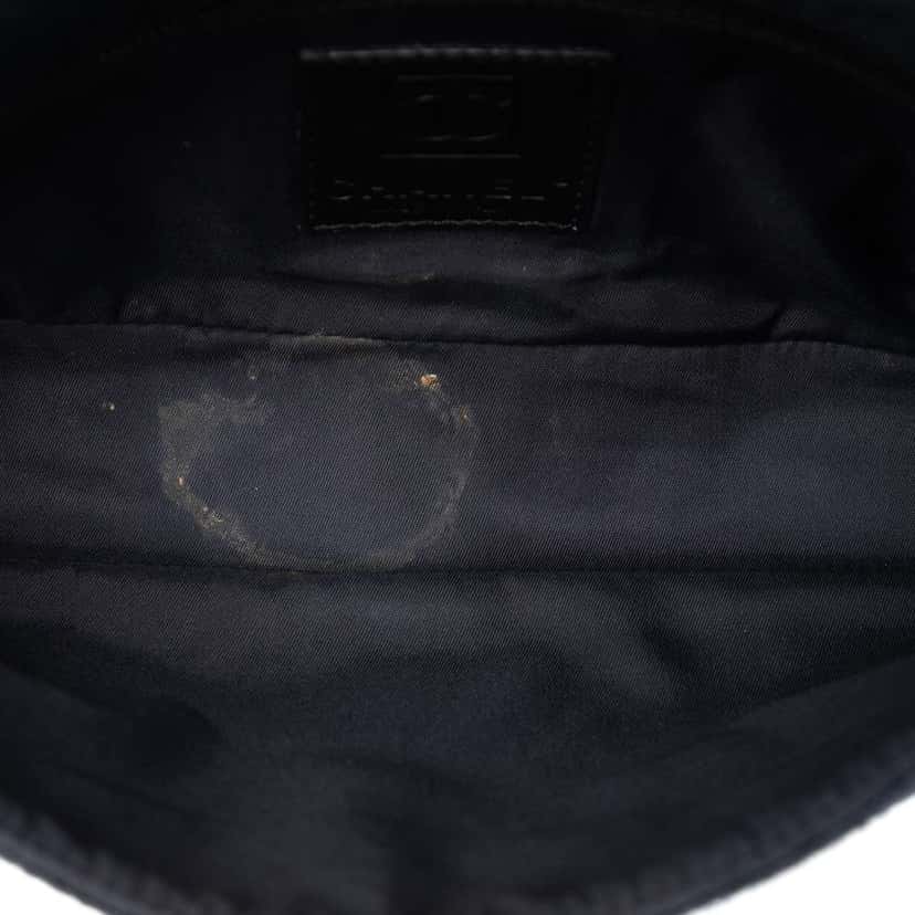 Chanel Terry Cloth CC Sport Line Shoulder Bag Black Cotton Very good condition - Model View