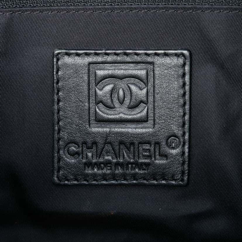 Chanel Terry Cloth CC Sport Line Shoulder Bag Black Cotton Very good condition - Box View