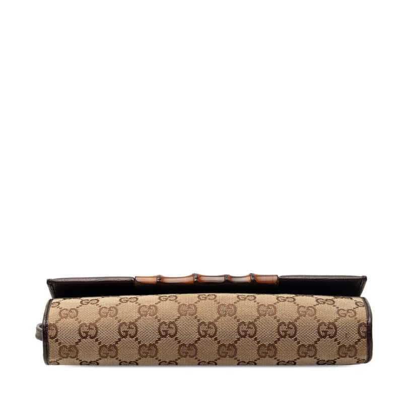 Gucci GG Canvas Bamboo Bar Crossbody Beige Canvas Very good condition - Inside View