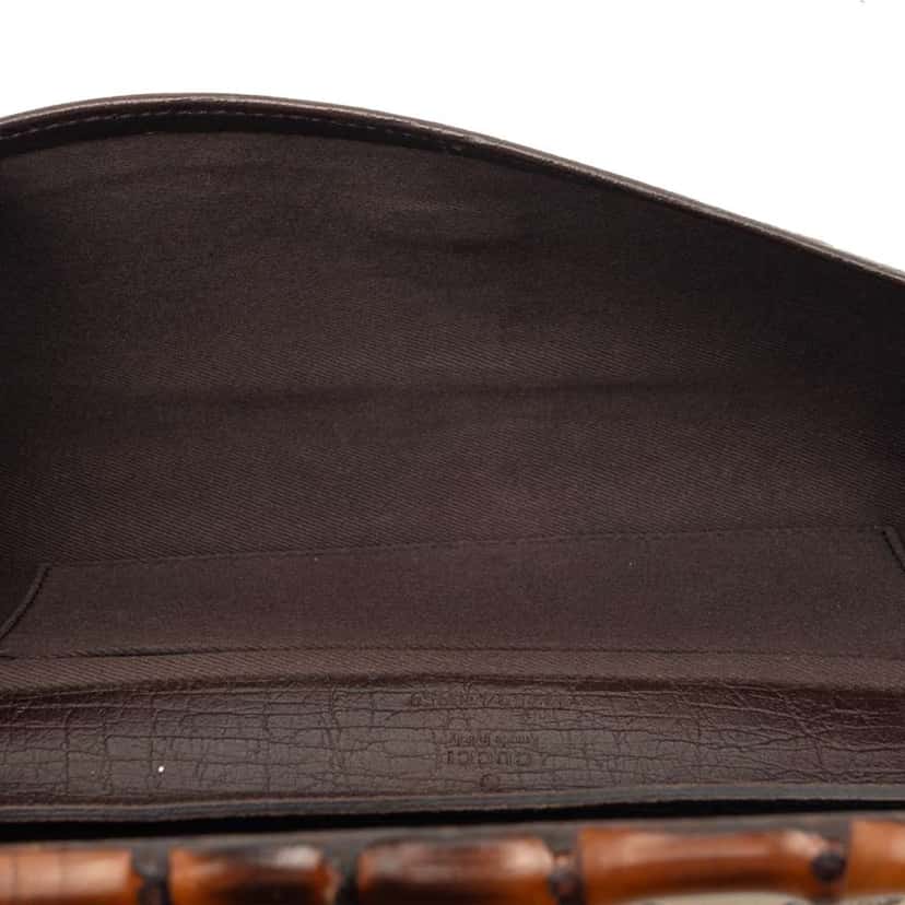 Gucci GG Canvas Bamboo Bar Crossbody Beige Canvas Very good condition - Model View