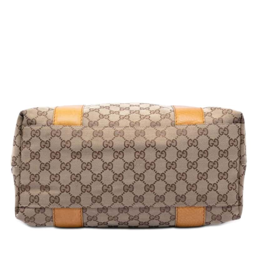 Gucci Large GG Canvas Bamboo Libeccio Tote Beige Canvas Very good condition - Inside View